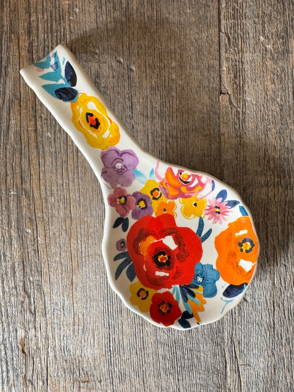 Pioneer Woman Flea Market Floral Stoneware Spoon Rest